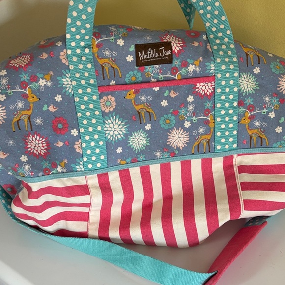 Matilda Jane Shoulder Strap Colorful Deer Print Duffel - Picture 1 of 13